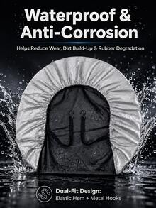 1/2pcs Universal Spare Tire Cover, Heavy Duty Waterproof UV-Resistant Wheel Hub Protector, Fits 25-26 Inch Tires, All-Weather Dust-Proof Frost-Proof Heat-Resistant Corrosion-Resistant Tire Cover, Suitable For SUV, RV, Camper And Trailer - Tire Cover - View 8