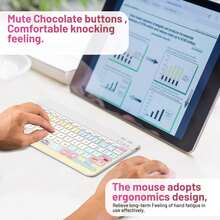 Bluetooth Keyboard & Mouse Set, Portable Wireless Keyboard (150mAh) & Mouse Combo, Compatible With Samsung Tablets, Apple And Other Smartphones, Android, IOS, Windows, Back To School Gift - Pink - View 2