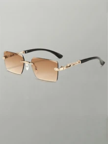 1 Pair Large Frame Fashion Leopard Print Glasses, Retro Style, Elegant Women, Suitable For Travel, Beach And Outdoor Travel Essential Glasses. - Multicolor - View 8