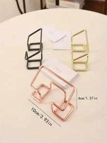 Metal Hollow Desktop Display Stand, Minimalist Iron Square Ornament Base, Stable And Anti-Slip, Light Luxury Multi-Color Options, For Cards, Photo Frames, Commemorative Plaques, Crafts Display, Office Desk Placement, Party Exhibition Tabletop Decoration Display Rack - One Size - View 12