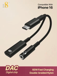 D8 USB Type C 轉 3.5mm 母耳機插孔轉接頭，數位解碼 USB C 轉 Aux 音訊轉換器，90 度彎曲便攜式耳機轉接頭，相容 iPhone 17/16/16 Pro/16 Pro Max/16e/15/15 Pro/15 Pro Max/14/13/12 Pro Max、Galaxy S24/S23/S23+/S22/S21 Ultra、Pro 2024/2023、Pixel 8/7、Pro、Nova、1+12，即插即用 TPE 立體聲音訊轉接頭 - 彩色 - 查看 17