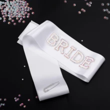 3pcs/1pc Bride Wedding Decoration BRIDE Shoulder Strap Bow Headpiece Set, Exquisite Elegant Princess Style Silver Shiny Hair Accessory Sash, Suitable For Engagement Party, Party Gathering, Wedding, Gift - Multicolor - View 6