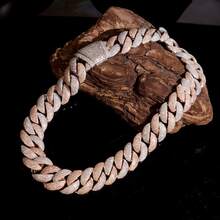 1pc 24mm Cuban Link Hip Hop Dual-Tone Full Rhinestone Cuban Bracelet, Rose Gold & Silver Color Block Miami Thick Cuban Chain, Fully Pave High-Shine Zirconia, Heavy-Duty Full Rhinestone Design Sparkling And Eye-Catching. Square Full Rhinestone Secure Clasp, Firm And Hard To Fall Off, Same Style As Rap And Street Dance Bloggers. Unisex Street Style Hand Accessory, Suitable For Parties And Daily Wear, Light Luxury Heavy-Duty Icy Jewelry, Hot-Selling Personalized Accessory - 24mm - View 15