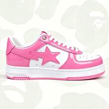A BATHING APE BAPE STA #1 M2 粉色與白色漆皮運動鞋 - 玫紅色 - 查看 2