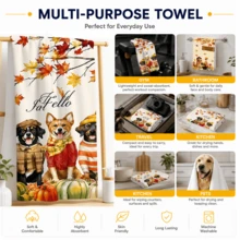 2/4/6 buah, Handuk Dapur Motif Anak Anjing Musim Gugur, Handuk Teh Mikrofiber Ultra Halus Lembut dan Sangat Menyerap, Kain Lap Piring, Handuk Pembersih, Handuk Tangan, Cocok untuk Memasak, Memanggang, Membersihkan, dan Dekorasi Dapur, Aksesoris Dapur, Kebutuhan Sehari-hari - MultiWarna - View 9