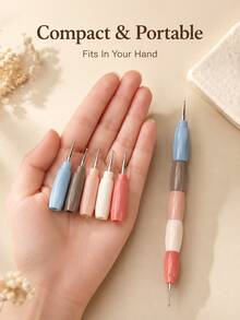 5-In-1 Nail Art Dotting Tool, Multi-Size Ball Tip Dotting Pen For Flower & Polka Dot Designs, DIY Manicure Nail Painting Tool For Gel Acrylic Nails, Portable Nail Art Accessory For Beginners, Home & Salon - Multicolor - View 8