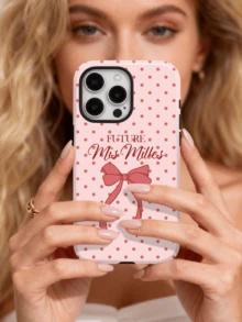 1件客製化個性化「Future Mrs.」手機殼，附蝴蝶結元素與個性化簽名祝福，新娘姓名訂製保護殼，優雅新娘派對婚禮設計，時尚手機殼客製化，適合訂婚與婚禮活動，送給新娘、單身女派對、週年紀念、節日與特殊場合的完美禮物 - 彩色 - 查看 6