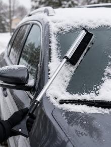 2合1汽車伸縮雪鏟，附可旋轉固定鋁合金手柄、雪刷、擋風玻璃除霜器與除冰刮板，冬季汽車除雪工具 - 汽車除雪刷與除雪鏟 - 查看 4