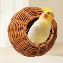 Handmade Woven Pet Bed, Rattan Hanging Sleeping Nest, Suitable For Parrots, Hamsters, Golden Hamsters, Squirrels And Other Small Pets - Z - View 2
