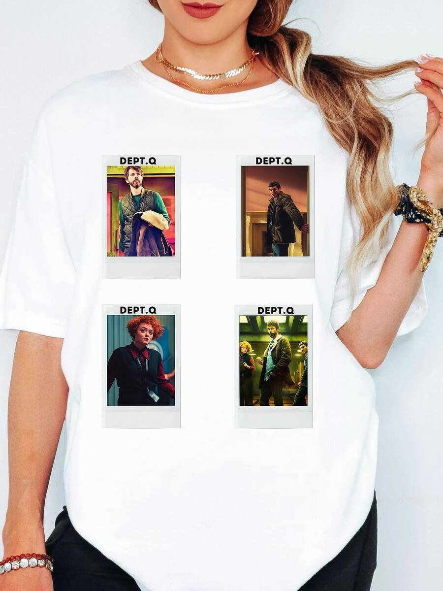 DEPTs.Q T Shirt Character Quotes Print Graphic Tee Crime Drama Fan Casual Short Sleeve Top. - 白色 - 查看 1