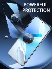 5pcs Black Edge Anti-Shatter Glass Screen Protector, Compatible With VIVO, High Definition Clarity, High Hardness Protection, Anti-Scratch, Anti-Fingerprint, Anti-Breakage Full Coverage Phone Screen Protector - Clear - View 3