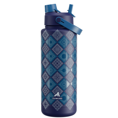 Powcan 40 Oz Insulated Water Bottle With 2-In-1 Straw And Spout Lid, Keep Cold 24H, Leak-Proof, Fits In Car Cup Holder, Stainless Steel Water Bottle For Sports, Travel, And School