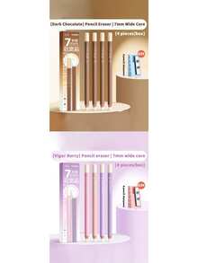 4pcs Macaron Color Large Pencil Erasers - Free Pencil Sharpener Included, Dust-Free Precision Erasers For Students, High-Light Erasers For Art Sketching - Extra Wide Core Pencil Eraser - View 15