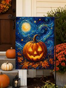1 buah Bendera Taman Halloween, Bendera Halaman dengan Motif Hantu, , Tengkorak & Monster, Dekorasi Teras, Halaman, dan Taman Halloween Musim Gugur - A - View 14