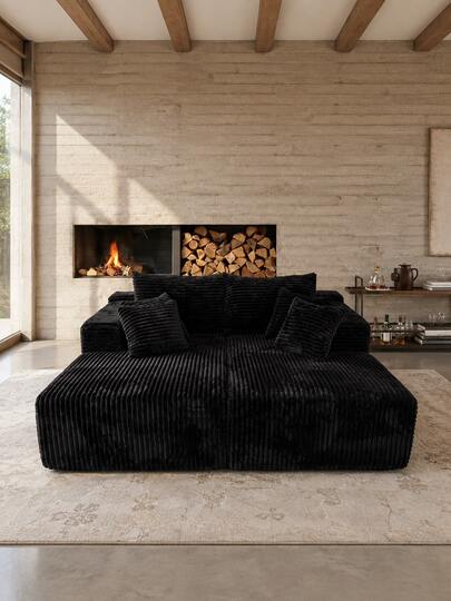 Sofa Bed, Boneless Couch, Cloud Sectional Sofa With Deep Seats, Plush Corduroy Upholstery Couches For Living Room Or Bedroom, No Assembly Required Couch, Halloween Season