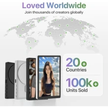 Vlog Selfie Monitor Screen Compatible With Iphone And Android Phones, Wireless Transmission For Rear Camera, 3.97-Inch Screen, Suitable For Social Media Platform Live Streaming, Vlog Kit, Magnetic Protective Case, Vlog Screen, Built-In 1500mAh Battery - Multicolor - View 2