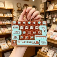 1/2/5pcs 26-Key Mini Keyboard Keychain, Silicone Material, Clickable Design, Cute Cartoon Stress Relief Toy, Portable Pocket & Desktop Decor Accessory, Fun Creative Office Gift - Multicolor - View 4