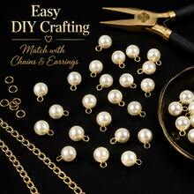 20pcs 8/10/12/14mm Faux Pearl Single Hole Acrylic Pendant, Suitable For Jewelry Making DIY Handmade Necklace Bracelet Pendant - Single Needle Pendant - View 4