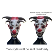 1pc Scary Bell Clown Mask Head Cover Halloween Cosplay Prop - Multicolor - View 9