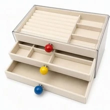 Large Capacity Multi-Layer Jewelry Storage Box With Transparent Lid, Compartment Tray For Earrings, Rings, Bracelets And Necklaces - Multicolor - View 11