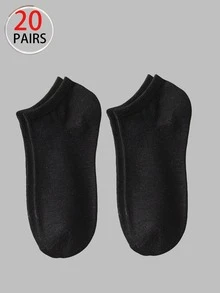 30/20/15/10/5 Pairs Unisex Ankle Socks: Black, White, Grey Colors, Lace Bows, Heart Patterns, Striped Style, Soft Comfortable Casual Multi-Functional Student Ankle Socks, Suitable For Daily Use, Randomly Mixed Colors - Multicolor - View 18