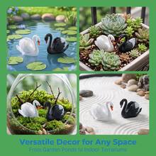 4pcs Swan Figurine, 4pcs Hand-Painted Miniature Swan Ornaments, Animal Statue For Miniature Garden, Terrarium, Bonsai Scene, Shelf, Desk And Home Decor - 4pcs Set - View 5