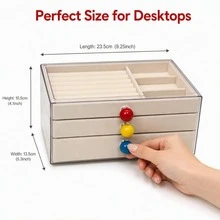 Large Capacity Multi-Layer Jewelry Storage Box With Transparent Lid, Compartment Tray For Earrings, Rings, Bracelets And Necklaces - Multicolor - View 7