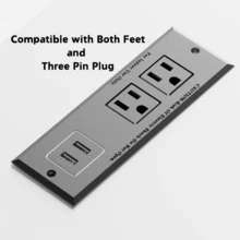 Stopkontak Terintegrasi, 2 Stopkontak AC dan 2 Port USB-A (5V 2.1A), Kabel Ekstensi 1,5m/5ft, Stasiun Pengisian Daya Terintegrasi untuk Meja, Cocok untuk Meja Kantor Rumah, Meja Dapur, Meja Samping Tempat Tidur, Meja Samping Sofa, Meja Kerja, Kamar Asrama - Steker Tipe B AS (110-127V) - View 4