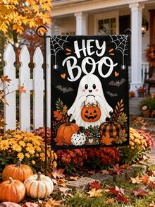 1 buah Bendera Taman Halloween, Bendera Halaman dengan Motif Hantu, , Tengkorak & Monster, Dekorasi Teras, Halaman, dan Taman Halloween Musim Gugur - A - View 1