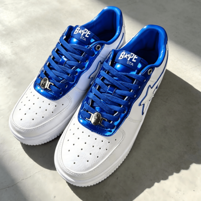 Men's A Bathing Ape BAPE STA Vintage Patent Leather Sneakers BAPE STA Skate Shoes