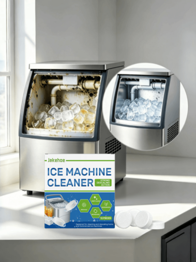 jakehoe Ice Maker Cleaning Tablets, Gentle Daily Home Use Ice Maker Cleaner, Descaling And Deodorizing Cleaning Tablets, Fast Dissolving, Deep Cleaning Pipes And Interior, Reducing Dirt Residue