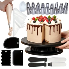 135pcs Cake Decorating Tools, Including 11-Inch Cake Turntable, 110 Thickened Piping Bags, 18 1-Inch Large Piping Tips And Other Piping Tools, Suitable For Home Baking, Buttercream Frosting DIY - View 2