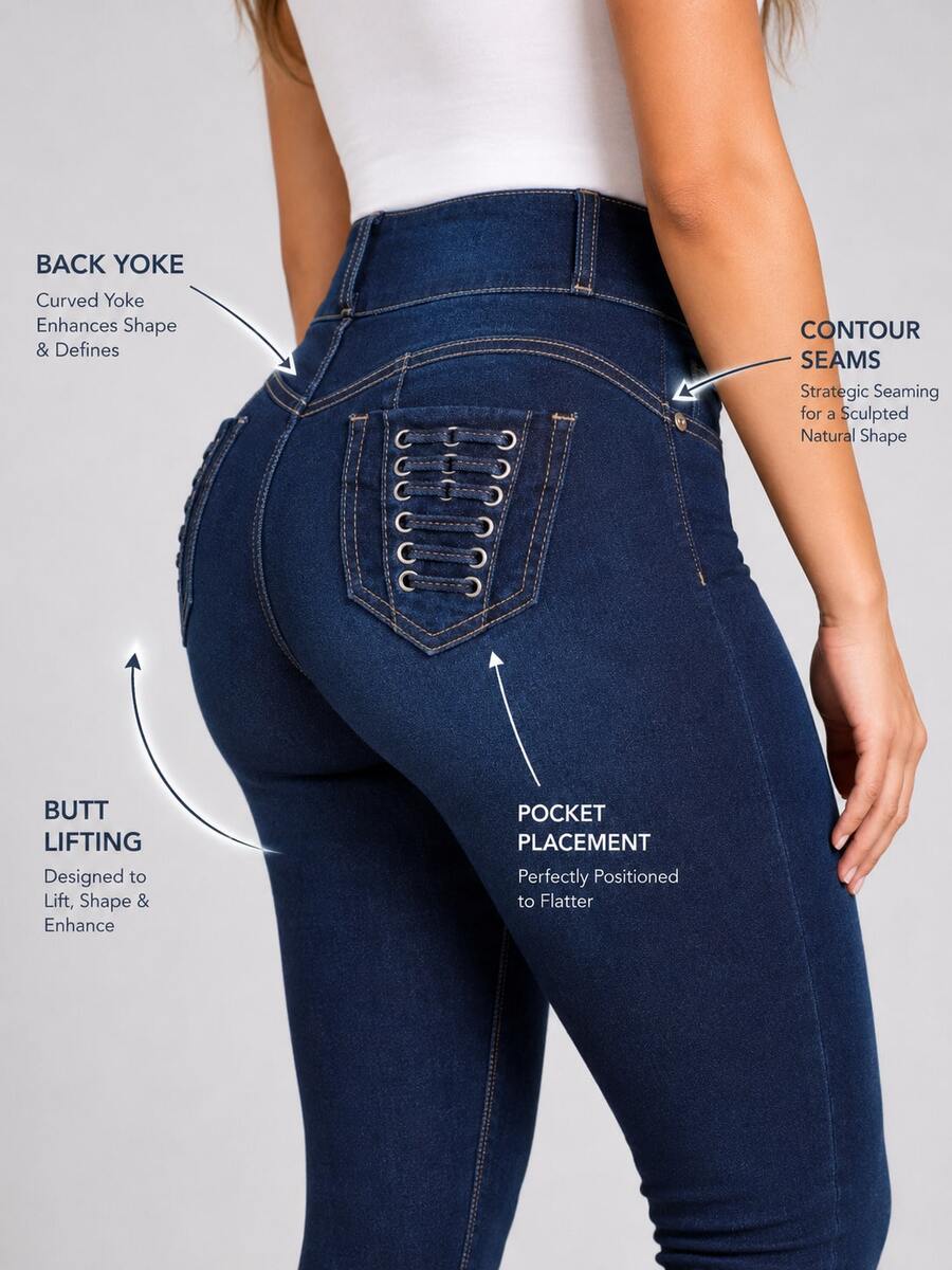Women's Colombian Skinny Jeans - Dark Wash - View 1