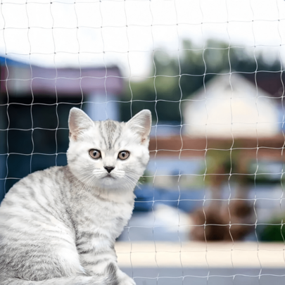 Red de gato para balcón, valla de balcón para mascotas, red de nylon transparente anti-caída para balcones/escaleras/ventanas, red de adecuada para gatos y perros, barrera protectora de red de nylon transparente para mascotas, red anti-caída para mascotas para balcones, ventanas y escaleras