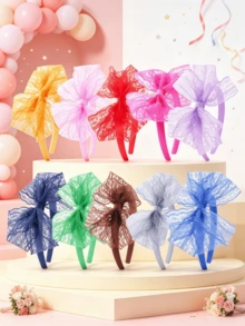 1pc Women's Lace Bow Headband Hair Accessory, Suitable For Halloween And Various Holiday Theme Party Costume Props And Daily Dress-Up Accessories - Multicolor - View 1