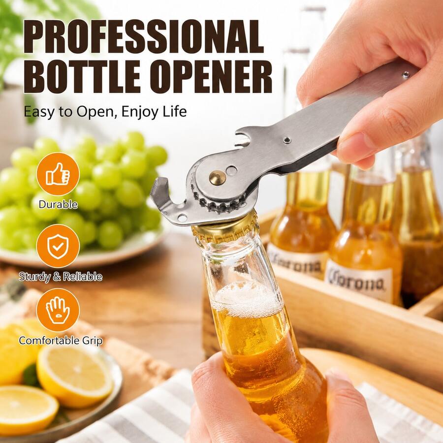 開瓶器 罐頭開罐器 易開罐開罐器 多功能一體式家用啤酒飲料罐易開瓶蓋開瓶器 - 查看 1