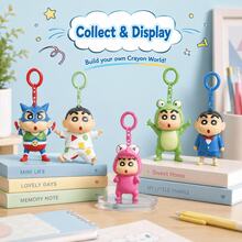 Gantungan Kunci MINISO Crayon Shin-Chan Blind Box, 1 Figur Koleksi Desain Acak, Gantungan Tas Karakter Lucu untuk Ransel, Dompet & Hadiah - Gaya Acak - 1 Kotak Buta - View 1