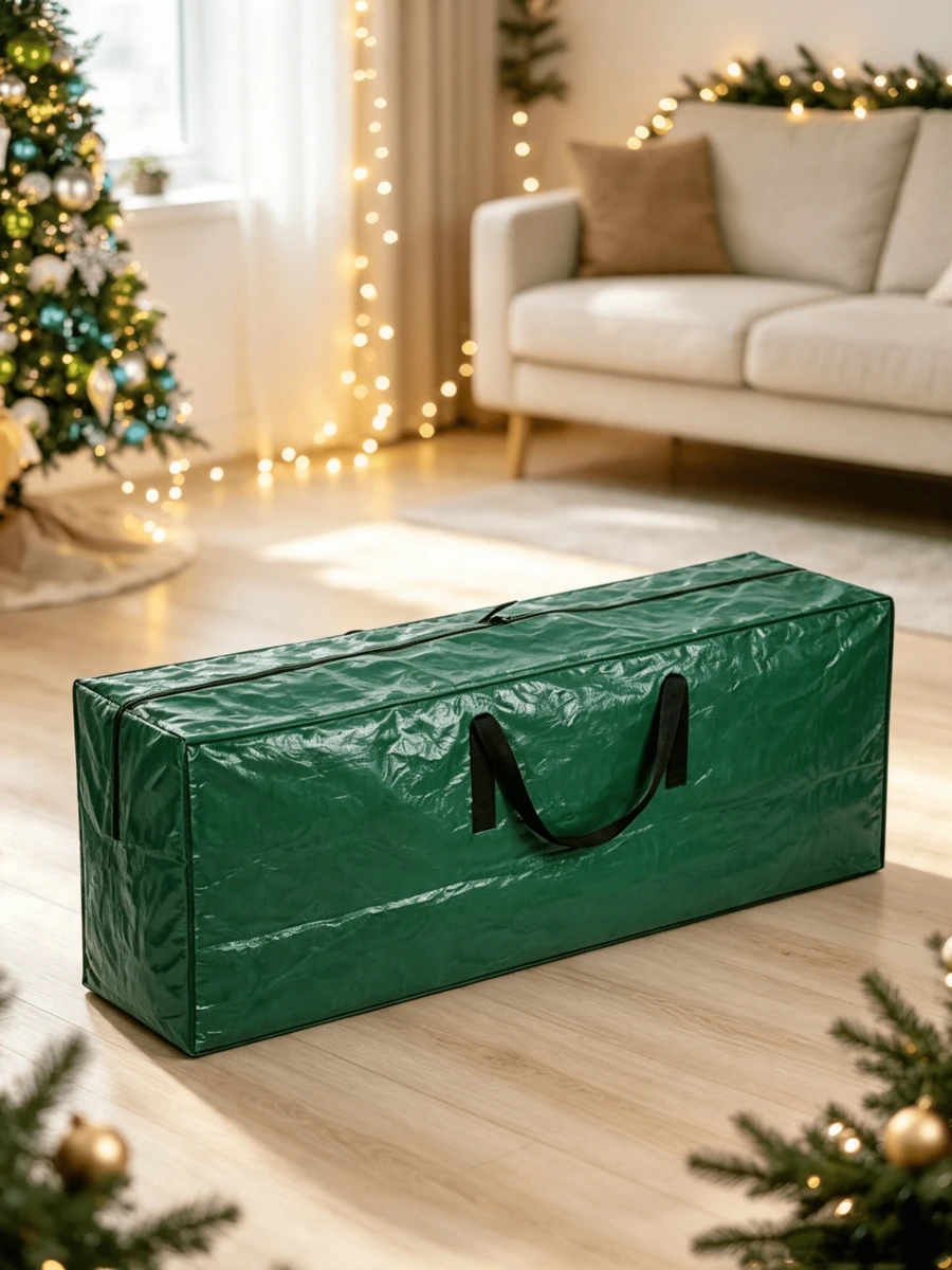Waterproof Storage Bag For 240 Cm Tall Artificial Christmas Trees – This Robust And Durable Storage Bag For Christmas Trees Is Equipped With A Zipper And Sturdy Carrying Handles. - Green - View 1