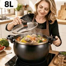 Large-Capacity Braiser Soup Pot With Twist-Lock Handle, Non-Stick, Fast Even Heating, Easy Assembly, Gas, Induction & Fire Pit Compatible, For Home, Restaurant & Hotel - View 3
