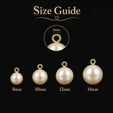 20pcs 8/10/12/14mm Faux Pearl Single Hole Acrylic Pendant, Suitable For Jewelry Making DIY Handmade Necklace Bracelet Pendant - Single Needle Pendant - View 2