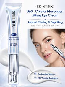 SKINTIFIC 360° Crystal Massage Lifting Eye Cream, Reduces Eye Puffiness, Nourishes Eye Skin With 3D Peptide, Niacinamide And Caffeine - [1pcs]360° Crystal Massage Eye Cream 20g - View 1