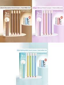 4pcs Macaron Color Large Pencil Erasers - Free Pencil Sharpener Included, Dust-Free Precision Erasers For Students, High-Light Erasers For Art Sketching - Extra Wide Core Pencil Eraser - View 16