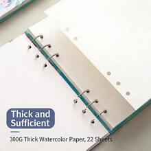 Back To School 21*21 Cm 3-Ring Metal Loose-Leaf Detachable Watercolor Sketchbook, 300g Rough Texture Watercolor Paper Notebook, Flat Lay Drawing Pad, Removable Pages For Art Class Practice, Compatible With Watercolor, Gouache, Acrylic, Ink And Illustration, Durable School Supplies For Teen Art Students And Painting Beginners - Fresh Flowers - View 7