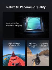 dji [Produk Baru] Kamera Panorama Osmo 360 Generasi ke-2 8K Definisi Tinggi Anti Guncangan Tahan Air untuk Berkendara Sepeda Motor, Menyelam, Ski, Perjalanan, Kamera Genggam Portabel untuk Vlog OSM0 360 II (Baru, Hanya Diaktifkan) - View 6
