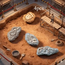 New 4pcs Micro Landscape Simulation Dinosaur Fossils, DIY Decorations, Desktop Accessories Small Ornaments - Small Ornament - View 2