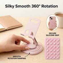 2/1pc 360° Rotatable Aluminum Alloy Adjustable Tablet Stand, 360° Rotatable Folding Tablet Holder, Universal Smartphone Tablet Desktop Stand, Multi-Angle Silicone Non-Slip Base Folding Desktop Stand, Back To School Supplies - Multiple Styles - View 10