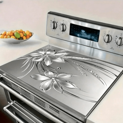 1pc Heat Resistant Cover, Non-Slip Scratch Resistant Surface, Easy Clean Polyester Material, For Kitchen, Washing Machine, Dryer, Stove Protector, Home Appliance Accessories, Modern Kitchen Utensils And Non-Slip Texture.