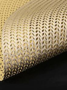 4/6pcs Gold Foil Round Placemats, Wheat Pattern, 15 Inch PVC Material, Washable, Suitable For Dining, Events, Parties, Weddings, Bridal Showers, Home & Daily Use - Gold - View 10