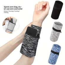 Lightweight Zippered Running Bag: Wrist Wallet Pouch For Phone, Keys And Cards - Perfect For Gym, Fitness, Sports And Cycling! - Multicolor - View 8