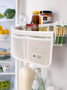 1/2pcs Refrigerator Storage Bags, Hanging Organizer Bags, Kitchen Storage Hanging Bags, Double Compartment Refrigerator Organizer Bags, Home Classification Storage Bags - Multicolor - View 8